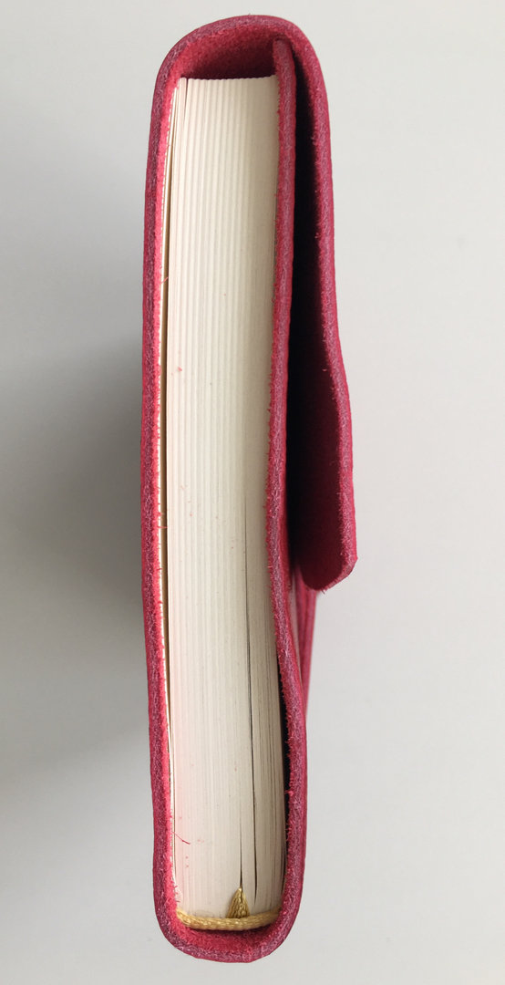 Leder notitieboek met veter Toscane grande rosso